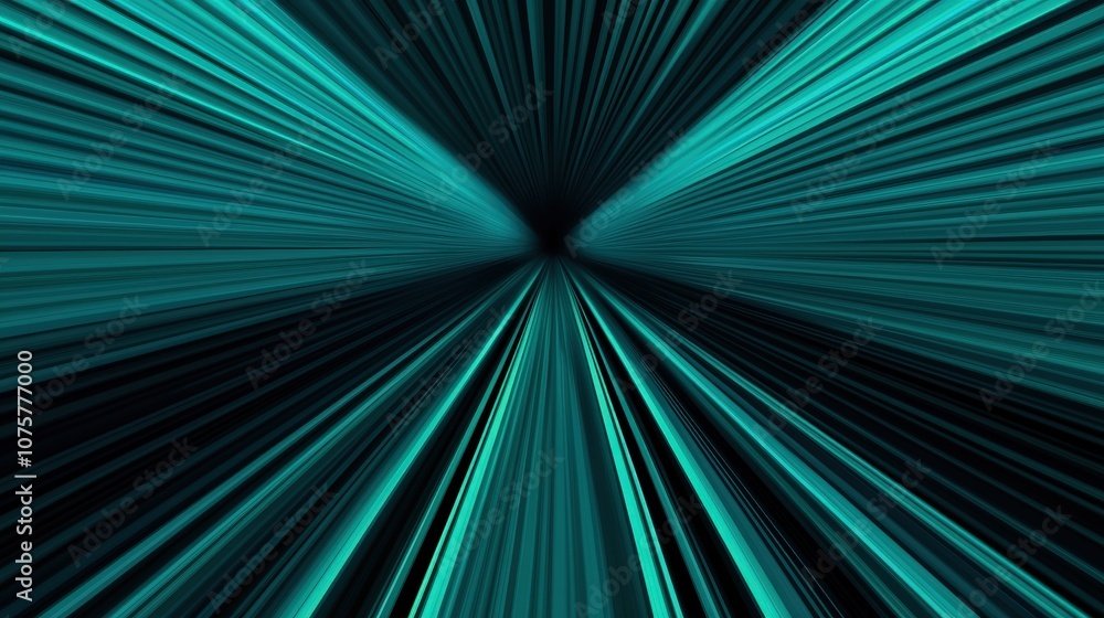 Abstract Teal and Black Lines Converging to a Point Futuristic Digital Art Background Abstract Teal and Black Lines Converging to a Point Futuristic Digital Art Background