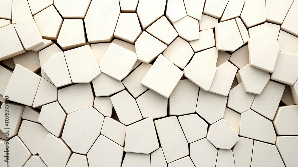 Abstract White Geometric Pattern Cracked Broken Irregular Shapes 3D Design Abstract White Geometric Pattern Cracked Broken Irregular Shapes 3D Design