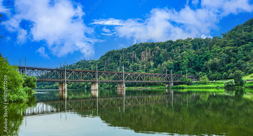 Fototapeta premium Bridge over the Moselle River.