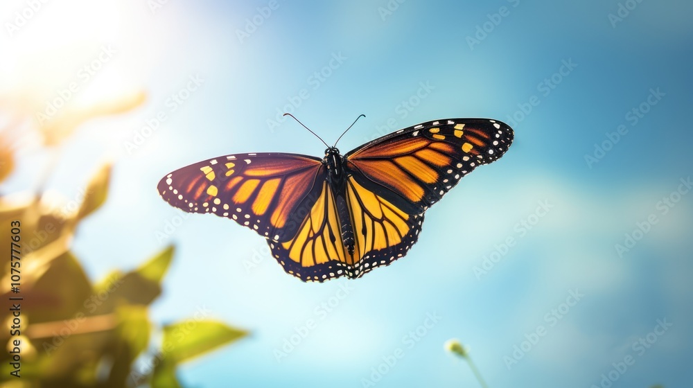 Obraz premium Monarch Butterfly in Flight