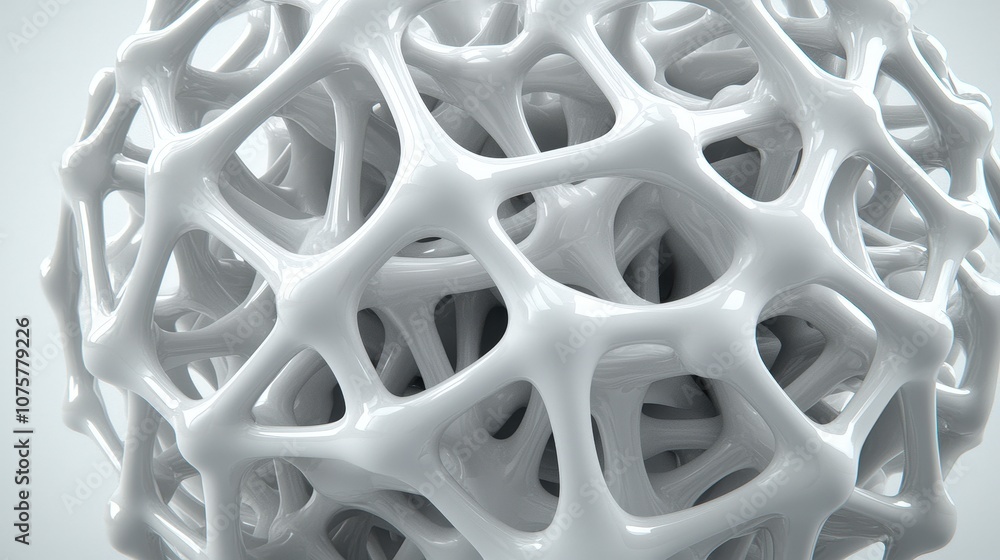 Abstract White 3D Sphere Geometric Network Interconnected Structure Abstract White 3D Sphere Geometric Network Interconnected Structure