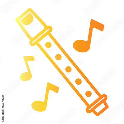 flute Line Gradient Icon