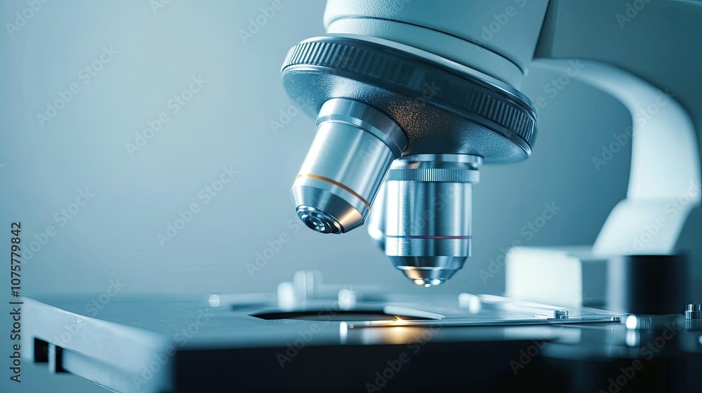 Modern microscope isolated on white. Medical equipment Modern microscope isolated on white. Medical equipment