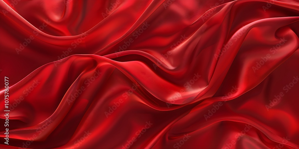 Fototapeta premium Close-up of red satin fabrics
