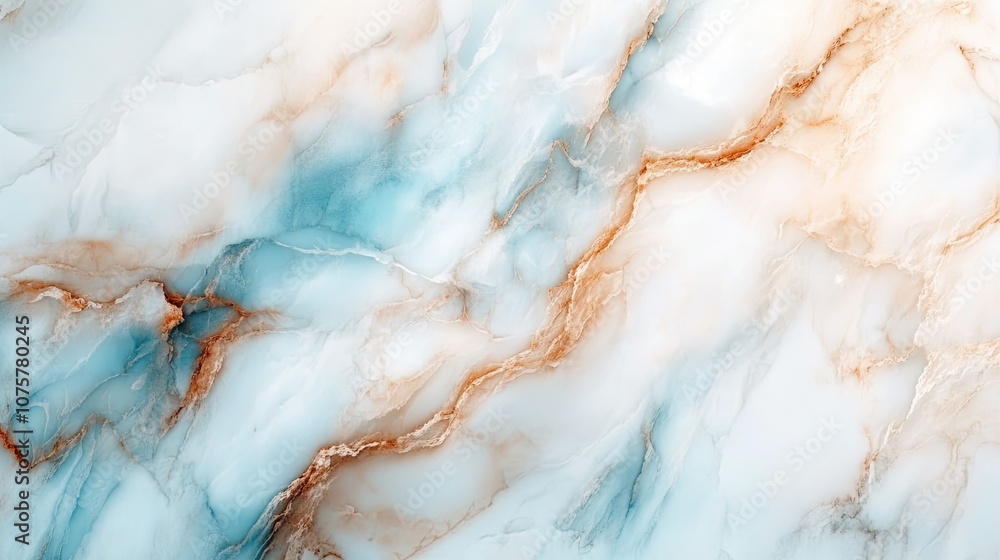 Obraz premium Natural white marble texture blue and brown for luxury background wallpaper tiles surface. Creative ceramic stone