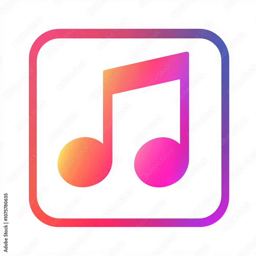 A vibrant icon featuring a music note, symbolizing creativity and the joy of music within a colorful gradient background. A vibrant icon featuring a music note, symbolizing creativity and the joy of music within a colorful gradient background.