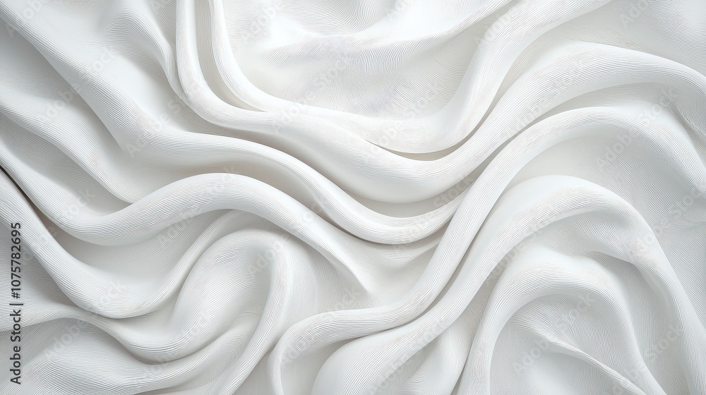 Obraz premium White Fabric Drape Smooth Texture Abstract Background Design Element
