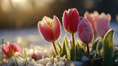 Morning frost clings to the ground, but the first blooms of spring rise quickly