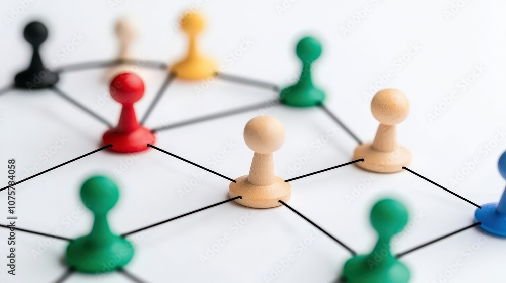 Fototapeta premium People connect and build a network exploring the concept of relationships and collaboration
