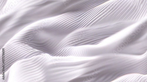  A clear photo of a white fabric with wavy lines centered can be obtained