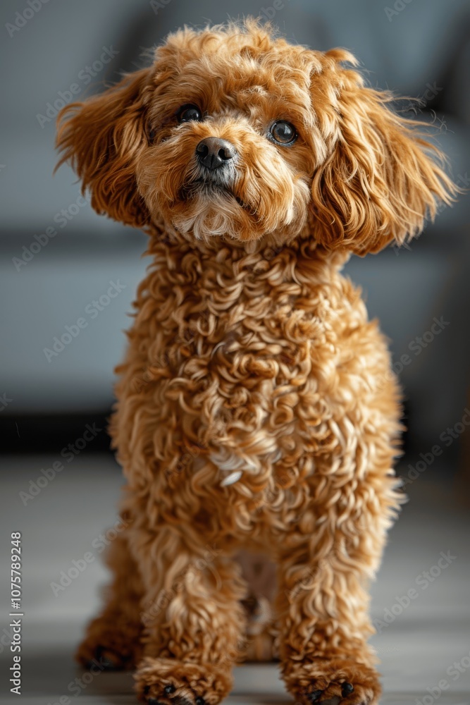 Happy Poodle Dog on White Background Happy Poodle Dog on White Background