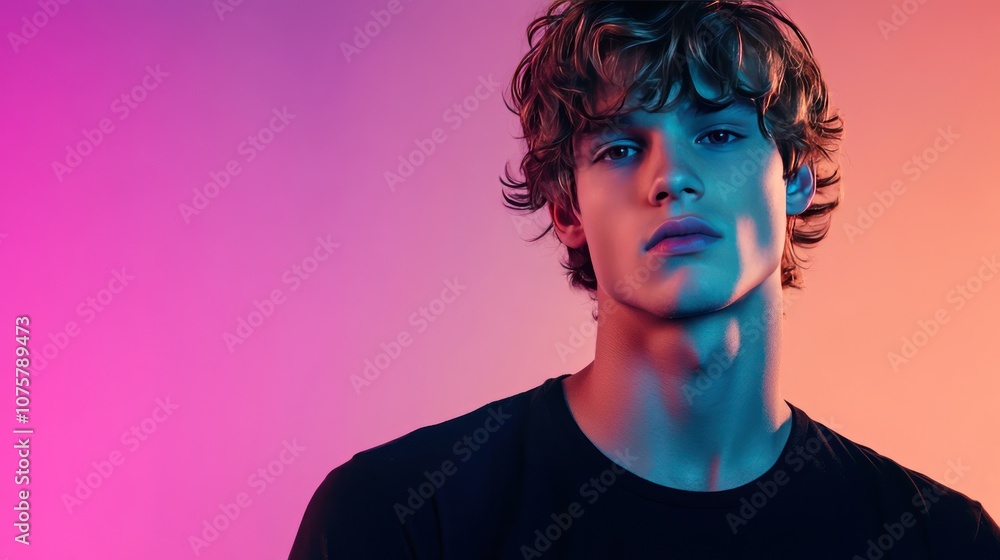 Random a man with random color background Random a man with random color background