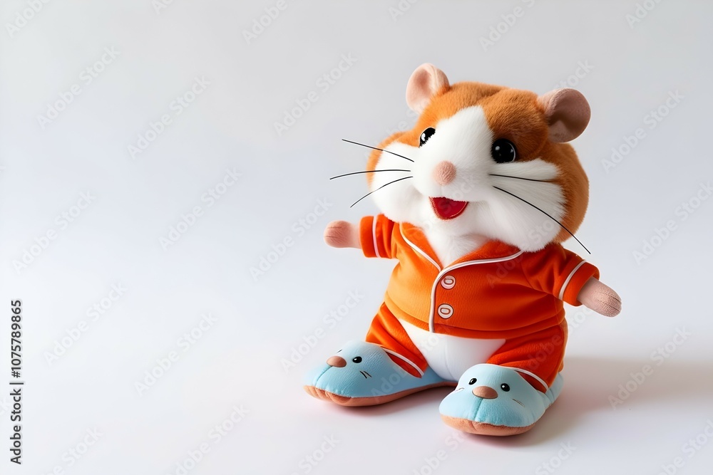 adorable animated plush hamster in outfit, perfect for decorations adorable animated plush hamster in outfit, perfect for decorations