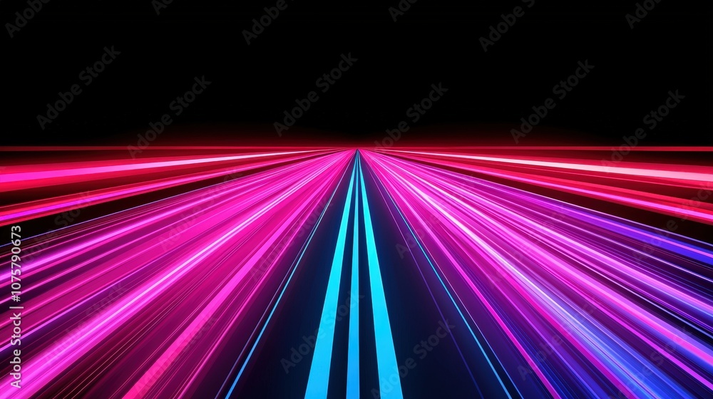 Fototapeta premium Abstract Neon Speed Lines Futuristic Digital Art Background