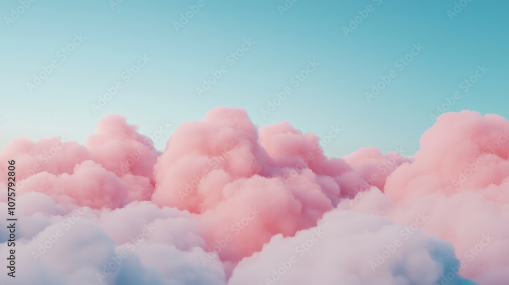 Dreamy Pink Cloudscape Over Blue Sky Soft Pastel Colors Abstract Nature Background Dreamy Pink Cloudscape Over Blue Sky Soft Pastel Colors Abstract Nature Background