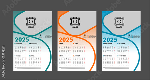 Classic corporate wall calendar for 2025 with humble and professional design. Show a formal and elegant feel in your workspace.