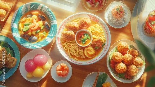 Wallpaper Mural A vibrant and colorful pinto set, each layer filled with Torontodigital.ca