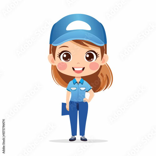 Courier Cute Worker Work Job Profession Professional Occupation Cartoon Character
