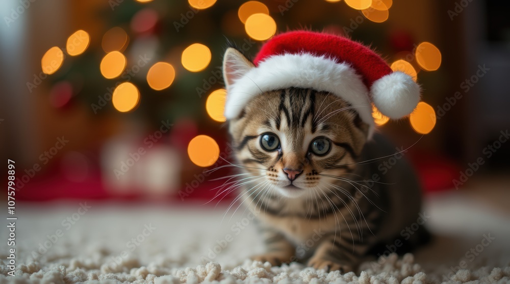 cat in christmas hat, Happy New Year and New Year Concept images, Christmas... cat in christmas hat, Happy New Year and New Year Concept images, Christmas...
