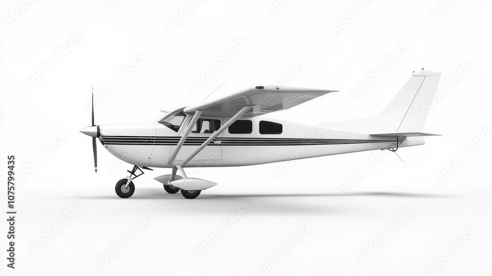 Small White Airplane on White Background Small White Airplane on White Background