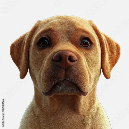 Wallpaper Mural High-Detail Illustration of a Friendly Dog Face Isolated on White Background, Perfect for Pet-Themed Projects and Marketing or Creative Use Torontodigital.ca