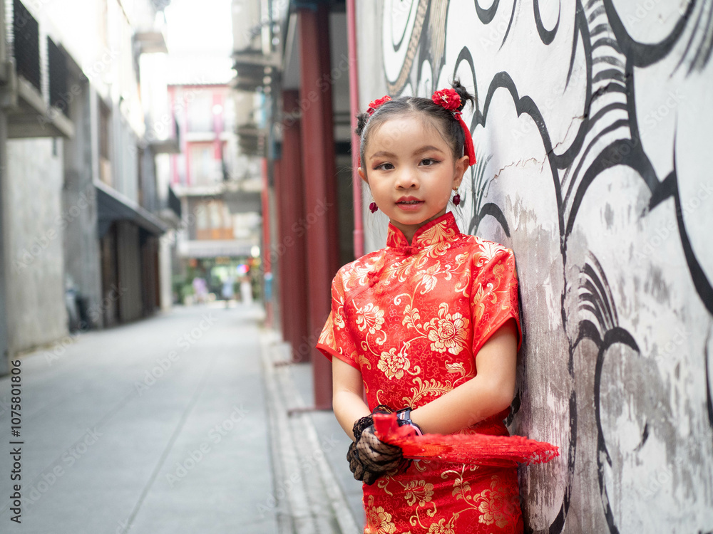 Lady female woman girl person people dress red copy space look at camera beautiful chinese new year happy 2025 2024 snake zodiac beautiful pretty celebration sale advertisement event holiday culture Lady female woman girl person people dress red copy space look at camera beautiful chinese new year happy 2025 2024 snake zodiac beautiful pretty celebration sale advertisement event holiday culture