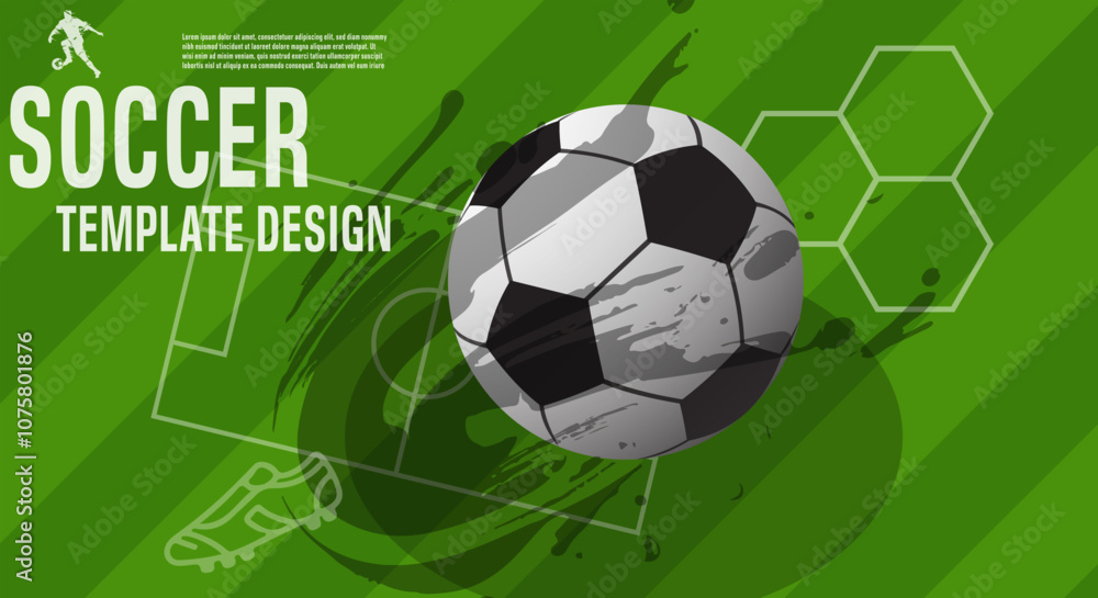 Soccer Template design , Football banner, Sport layout design, Green Theme, vector illustration Soccer Template design , Football banner, Sport layout design, Green Theme, vector illustration