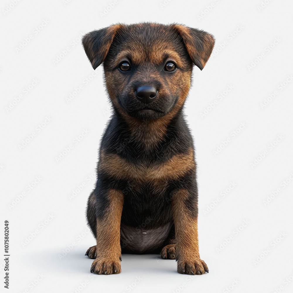 Adorable Illustration of a Playful Puppy Isolated on a White Background, Perfect for Animal and Pet Themes in Stock Photography Adorable Illustration of a Playful Puppy Isolated on a White Background, Perfect for Animal and Pet Themes in Stock Photography