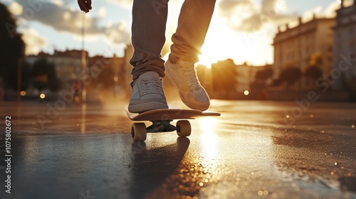 Skateboarding at Sunset