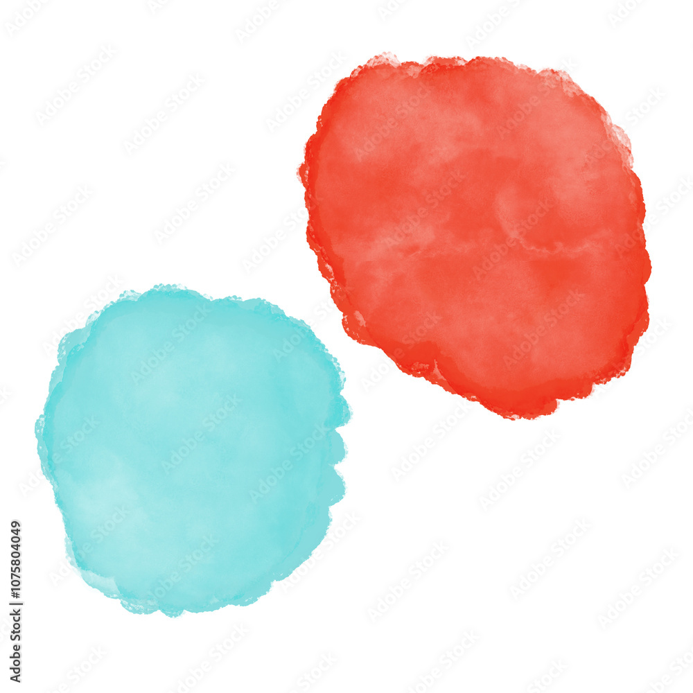 Orange Blue Watercolour Shapes Orange Blue Watercolour Shapes