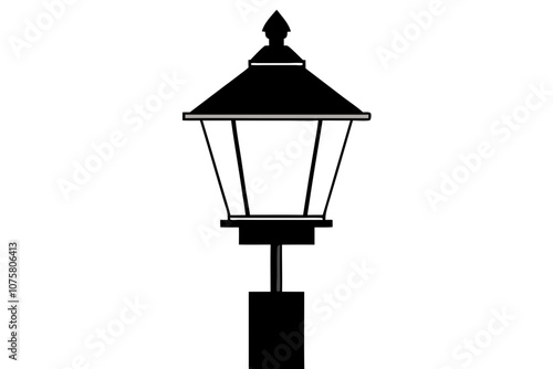 signal lamp silhouette on white background