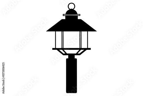 signal lamp silhouette on white background