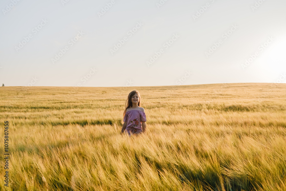 little girl daughter child kid run through wheat field with hands raised up, happy family dream flies pilot plane, child wants become pilot plane, family nature, happy family concept, dreams flight. little girl daughter child kid run through wheat field with hands raised up, happy family dream flies pilot plane, child wants become pilot plane, family nature, happy family concept, dreams flight.