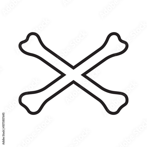 line icon crossbones design vector isolated on white background photo