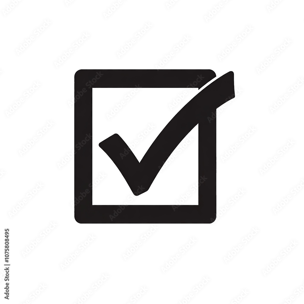 Check mark or tick sign in box. Check mark icon isolated on transparent background. Check mark or tick sign in box. Check mark icon isolated on transparent background.