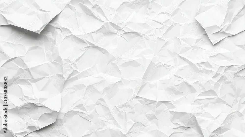 Obraz premium White Crumpled Paper Texture Background Abstract Grunge Design