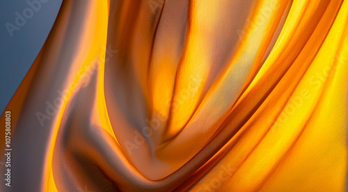 Glowing Gold Silk Drapes for Luxury Backgrounds