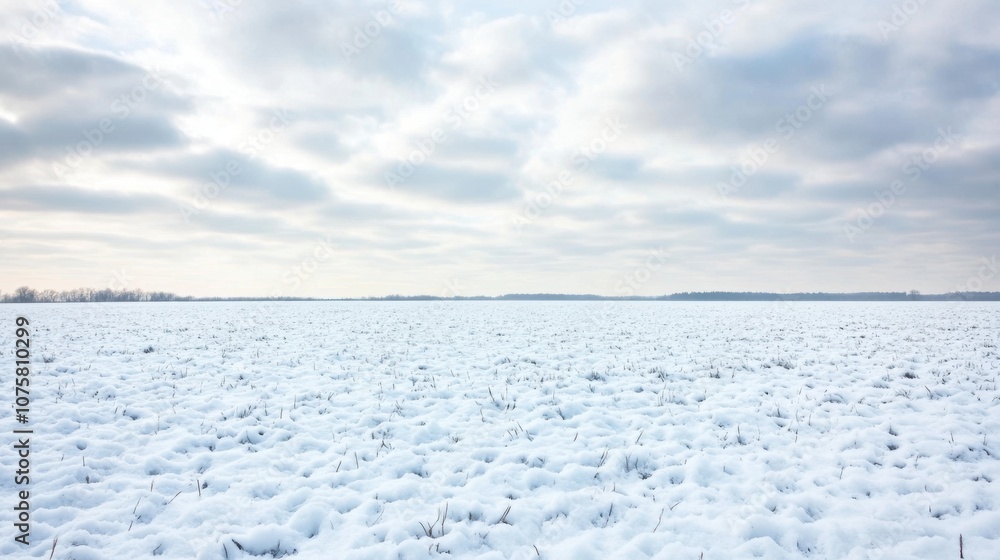 Obraz premium A pristine white snowy field under a cloudless sky,