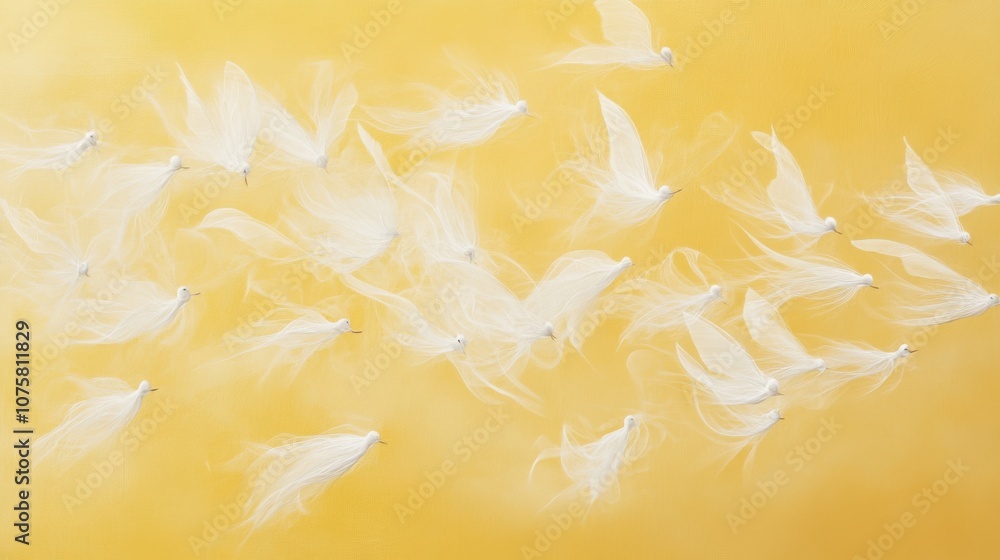 Fototapeta premium A smooth pale yellow background with delicate