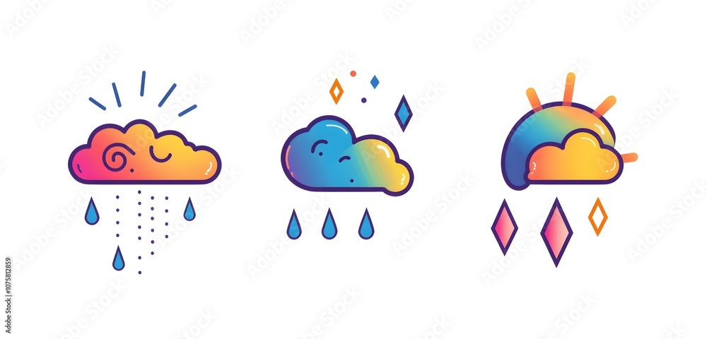 Clean and modern forecast line icon, sharp design for meteorological representation. Clean and modern forecast line icon, sharp design for meteorological representation.