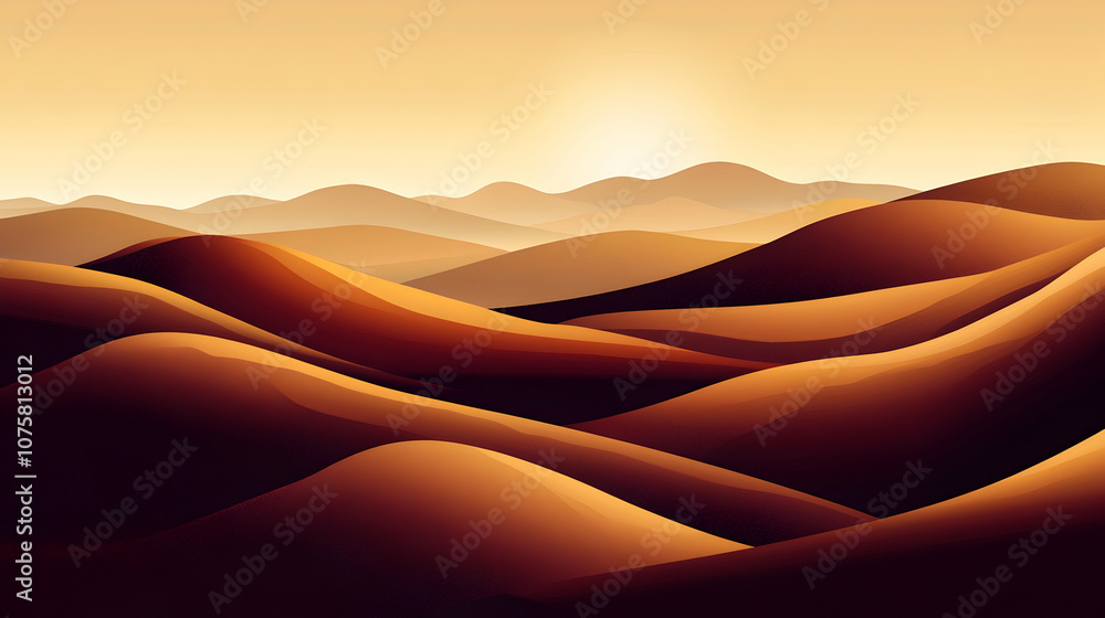 A scenic mountain range at sunset, the peaks and valleys bathed in warm golden light. A scenic mountain range at sunset, the peaks and valleys bathed in warm golden light.