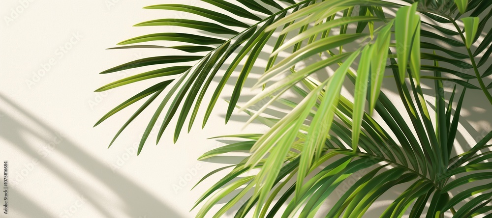Fototapeta premium palm leaf plant on white background 22
