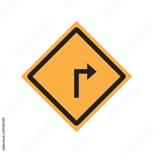 Free Download Warning right turn arrow road signs, vector flat simple illustration for web and app..eps - GFXLoad