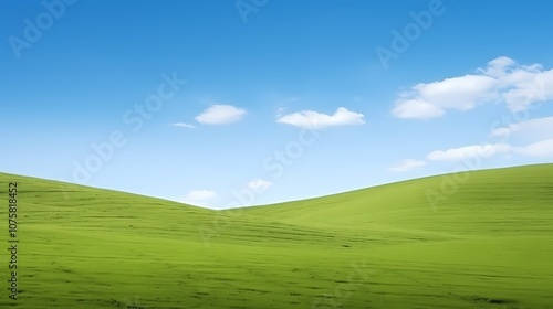 digital technology blue sky grass landscape poster background with generative