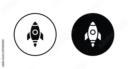 Rocket icon set. Rocket launched icon vector.	