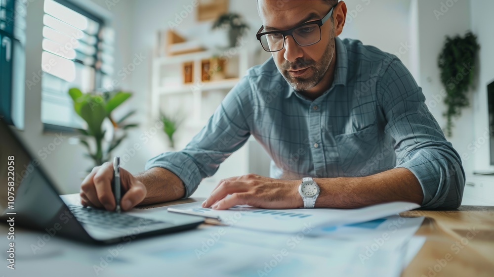 Businessman calculating the floor plan of an apartment Businessman calculating the floor plan of an apartment