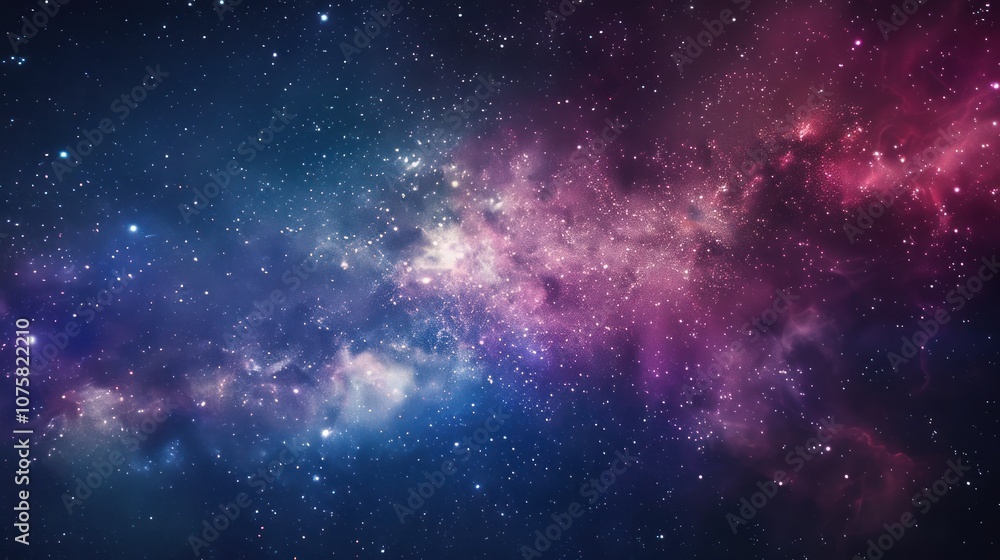 Naklejka premium Colorful Milky Way show in the night sky, AI generated image