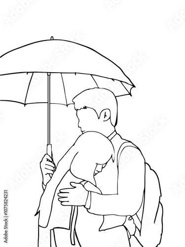 man with umbrella
