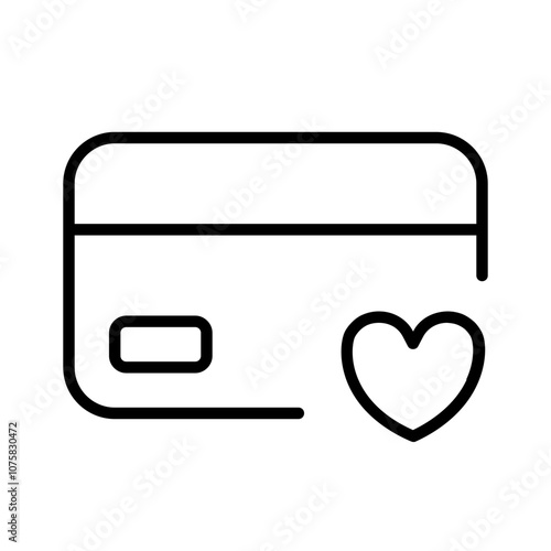 love card payment icon with thin style, perfect for user interface projects
