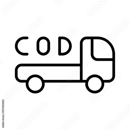 cod delivery icon with thin style, perfect for user interface projects